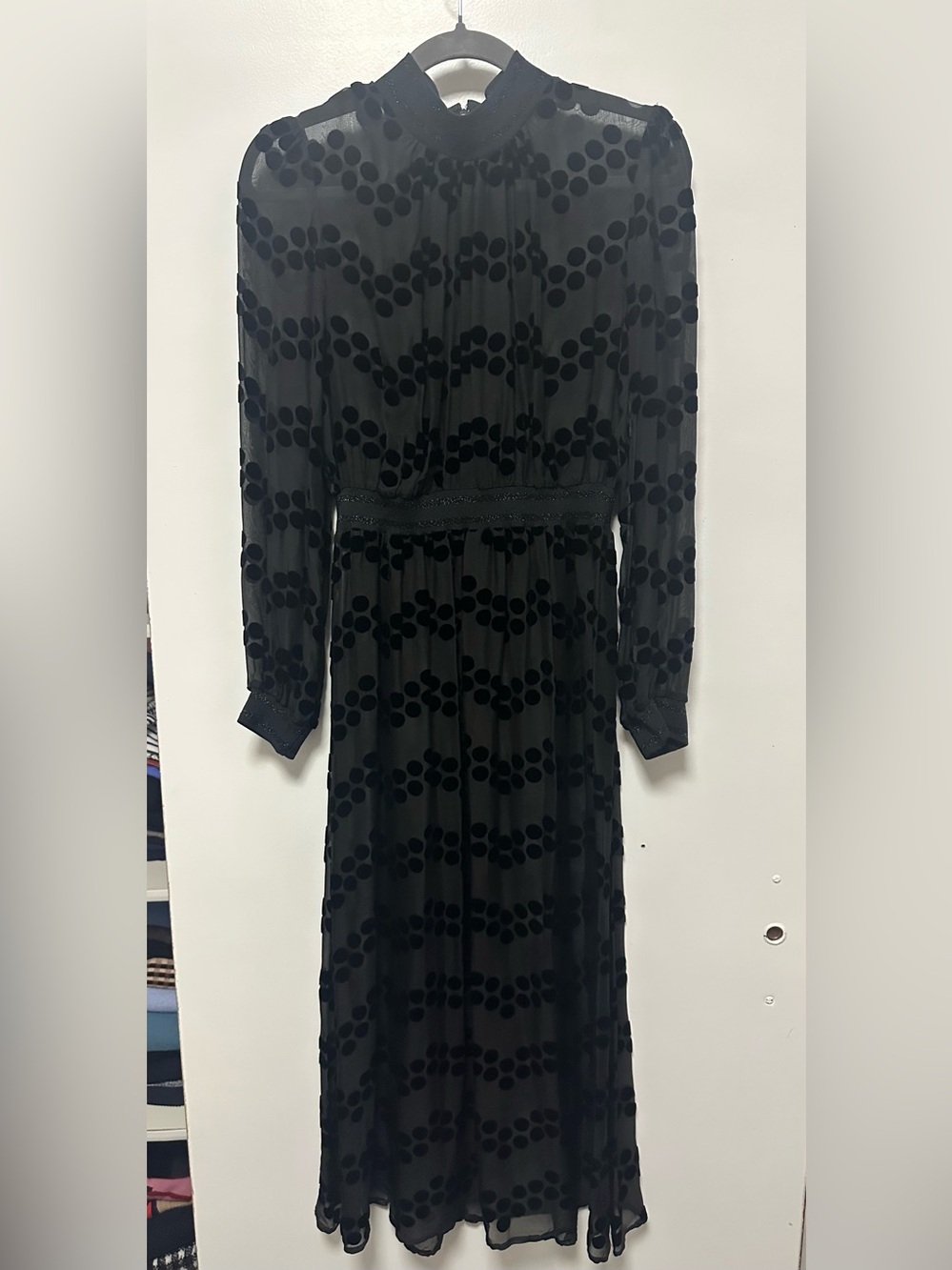 Tory Burch black Polka Dot Long Sleeve Dress